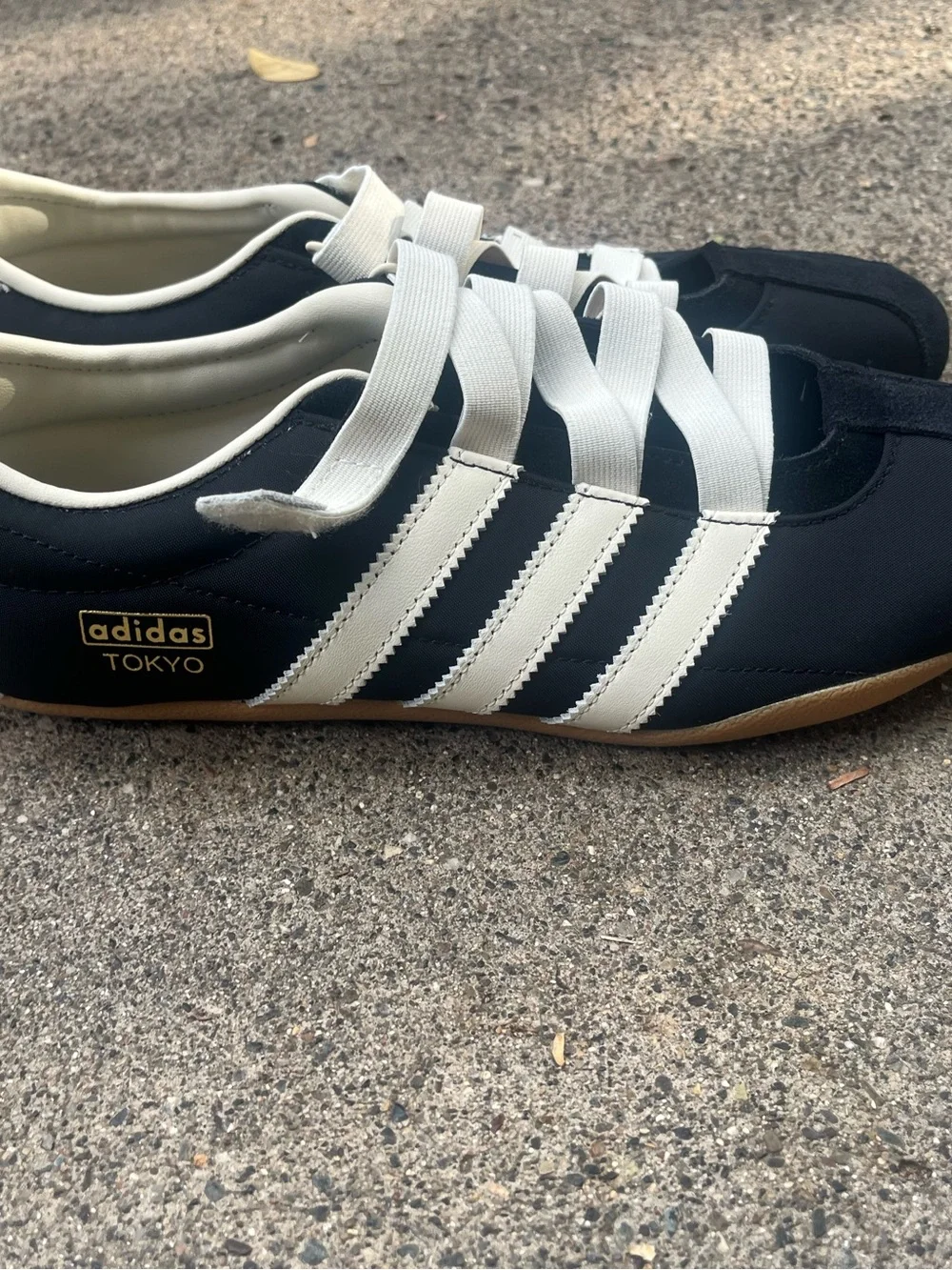 Adidas Mary Jane Ballet Flats Black White Size 11 Women